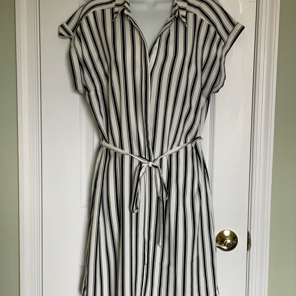 Express striped mini shirt dress, size L